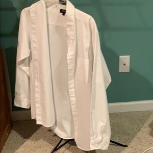 Men’s white long-sleeved button up